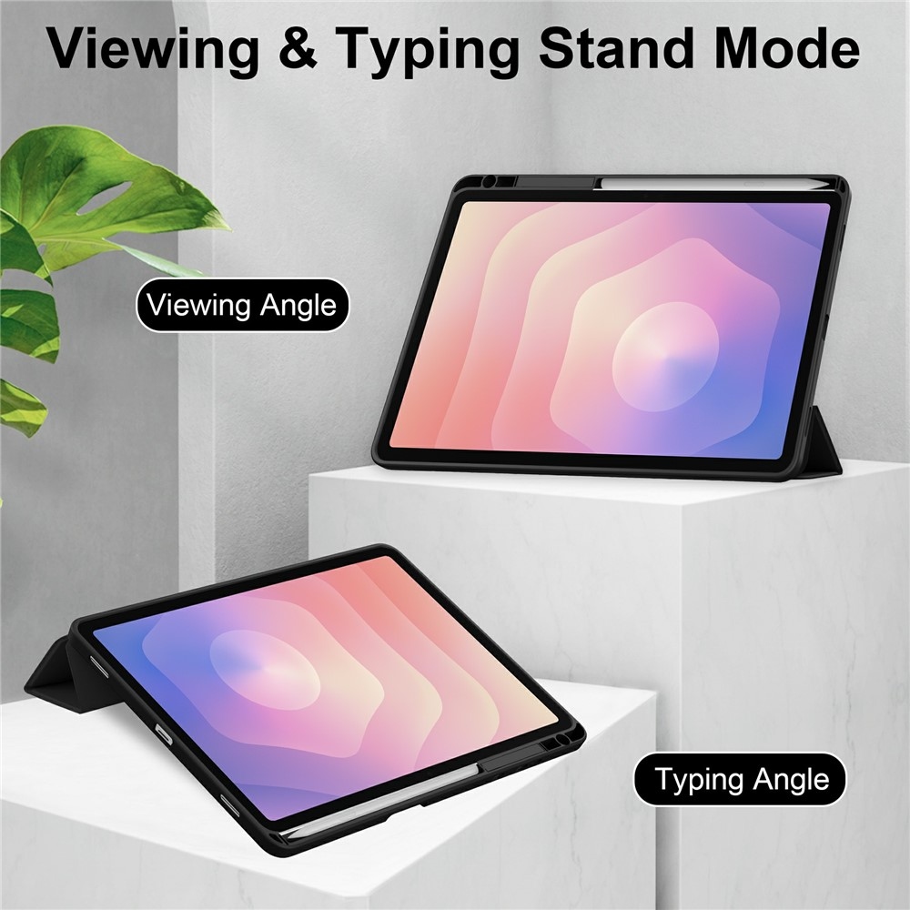 Case chytré zatváracie puzdro v pevným chrbtom na Samsung Galaxy Tab S11 - čierne