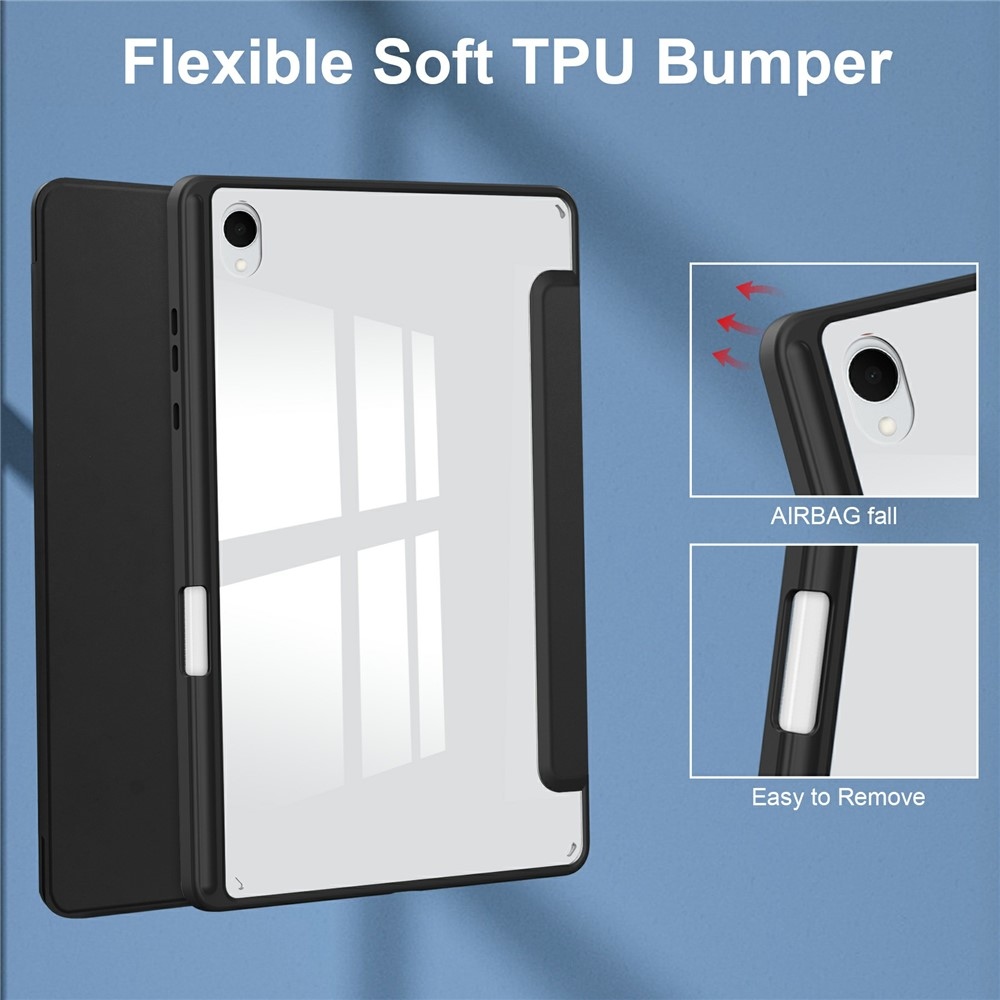 Case chytré zatváracie puzdro v pevným chrbtom na Samsung Galaxy Tab S11 - čierne