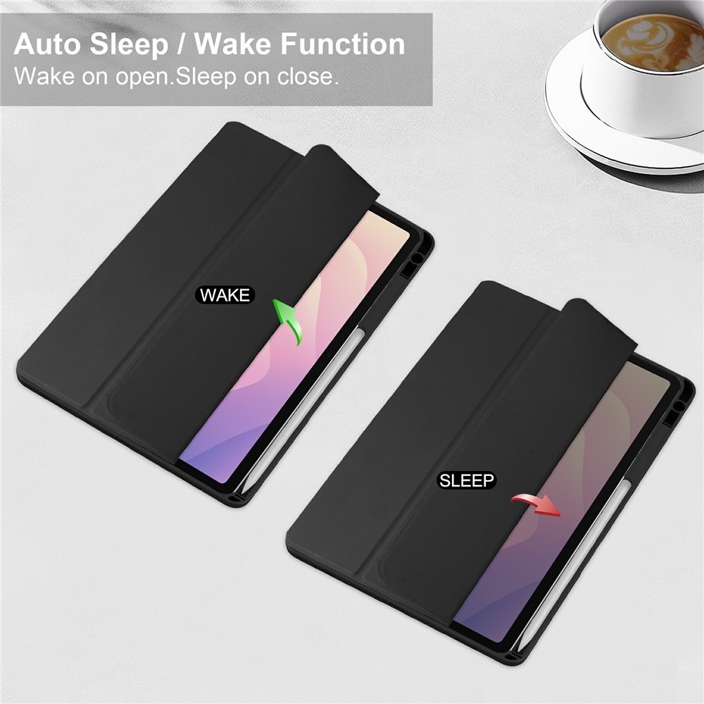 Case chytré zatváracie puzdro v pevným chrbtom na Samsung Galaxy Tab S11 - čierne