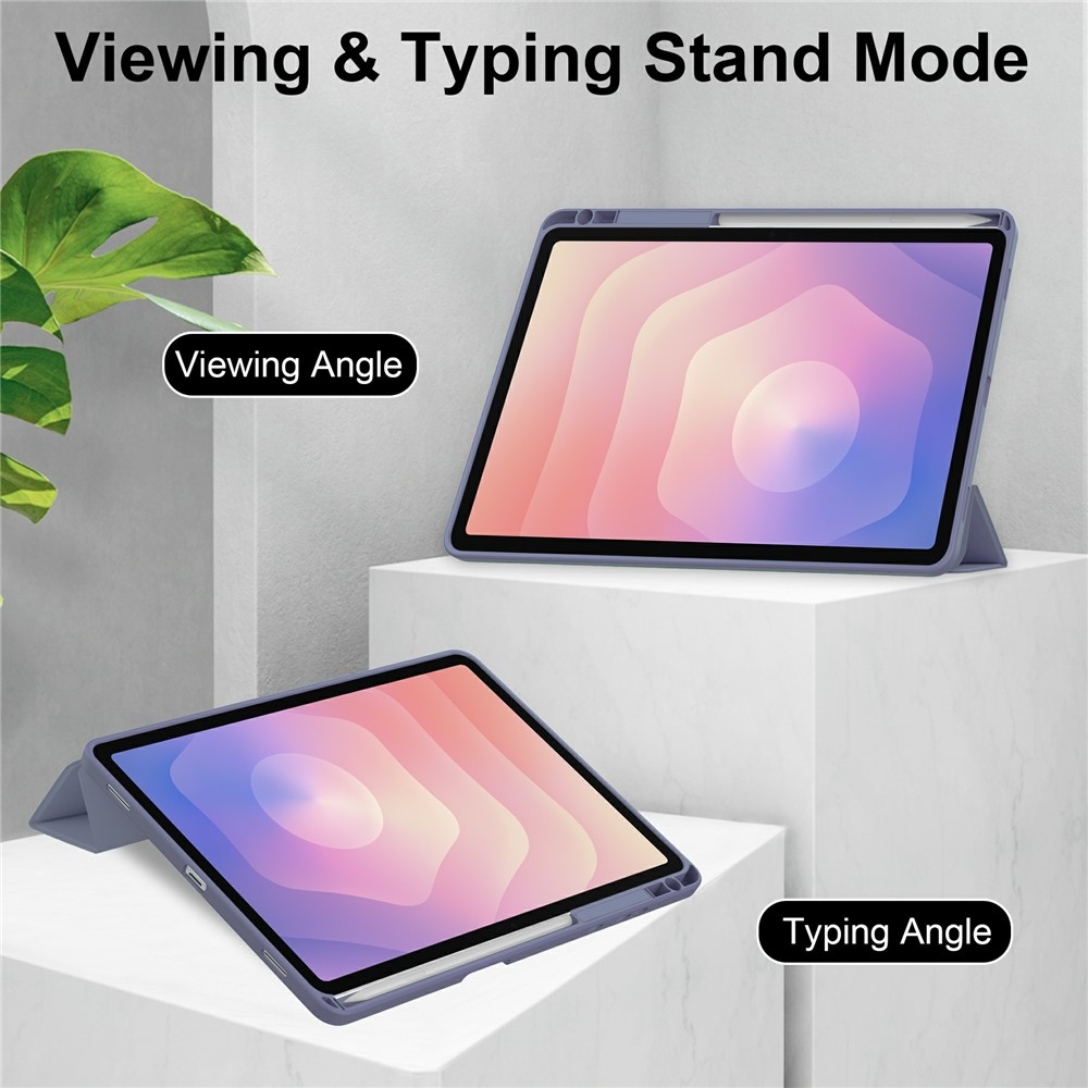 Case chytré zatváracie puzdro v pevným chrbtom na Samsung Galaxy Tab S11 - fialové