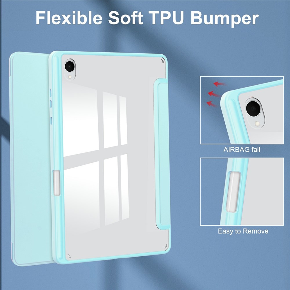 Case chytré zatváracie puzdro v pevným chrbtom na Samsung Galaxy Tab S11 - svetlomodré