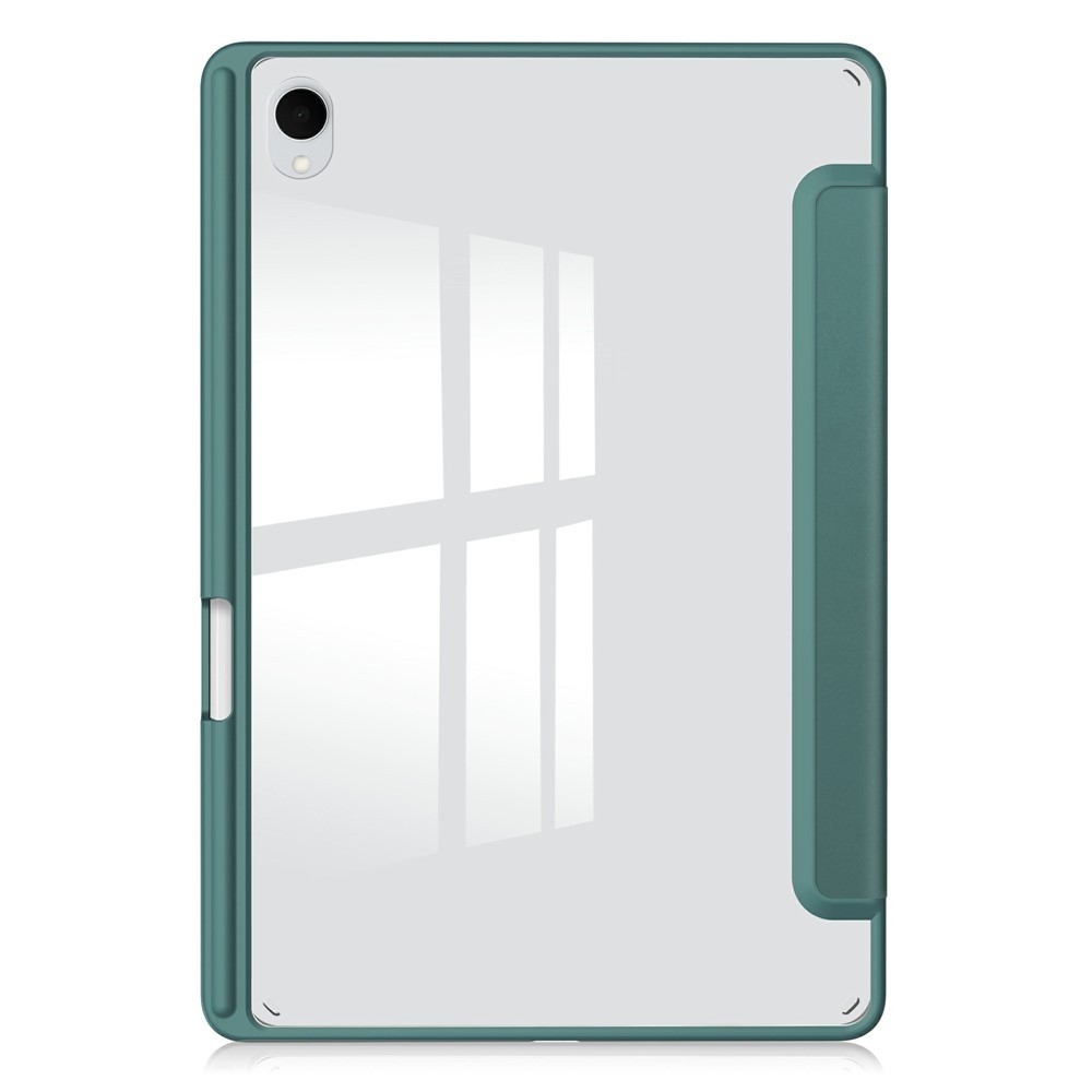 Case chytré zatváracie puzdro v pevným chrbtom na Samsung Galaxy Tab S11 - zelené