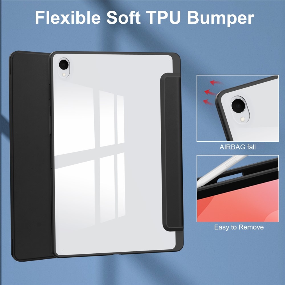 Case chytré zatváracie puzdro v pevným chrbtom na Samsung Galaxy Tab S12+ - čierne
