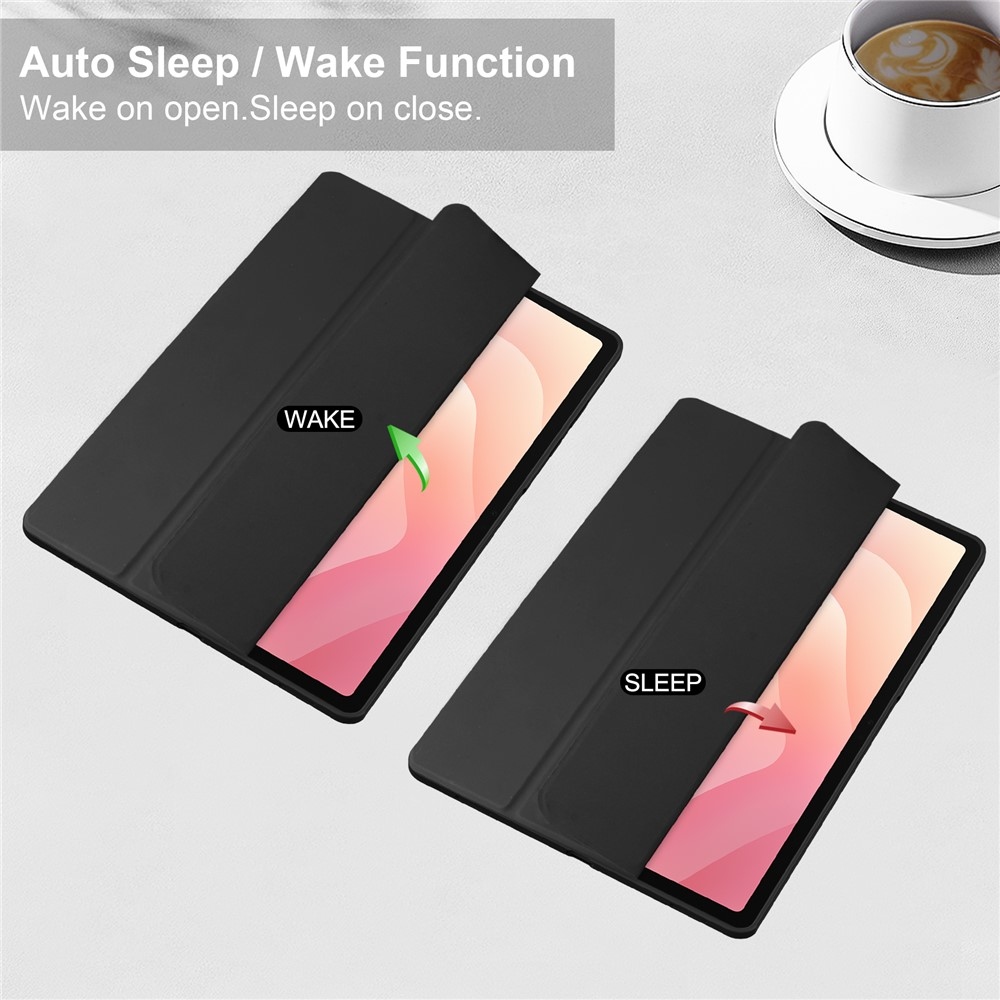 Case chytré zatváracie puzdro v pevným chrbtom na Samsung Galaxy Tab S12+ - čierne