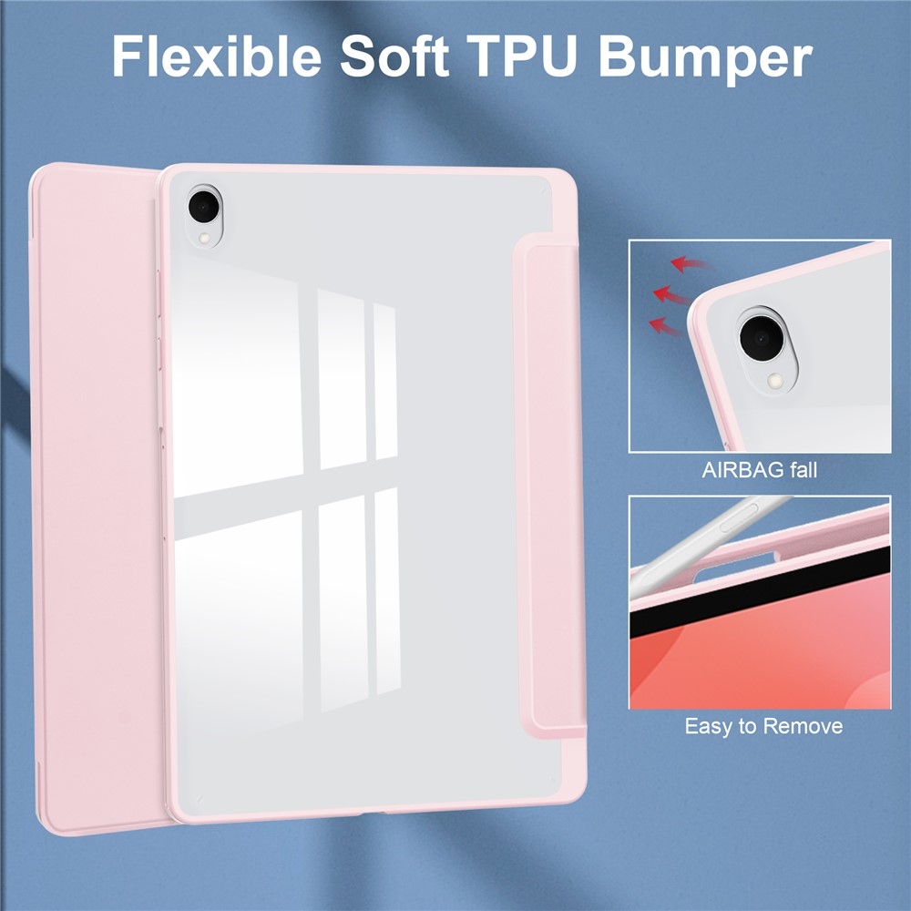 Case chytré zatváracie puzdro v pevným chrbtom na Samsung Galaxy Tab S12+ - ružové