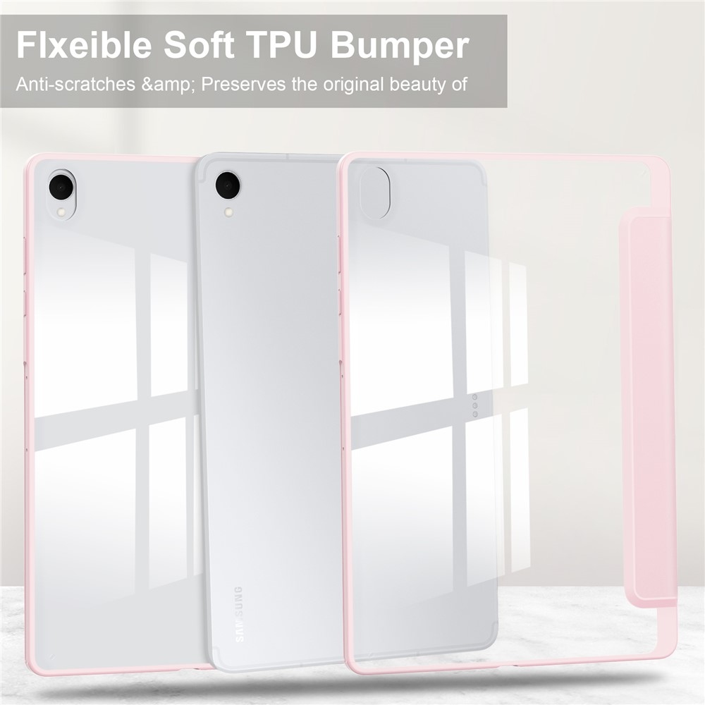 Case chytré zatváracie puzdro v pevným chrbtom na Samsung Galaxy Tab S12+ - ružové