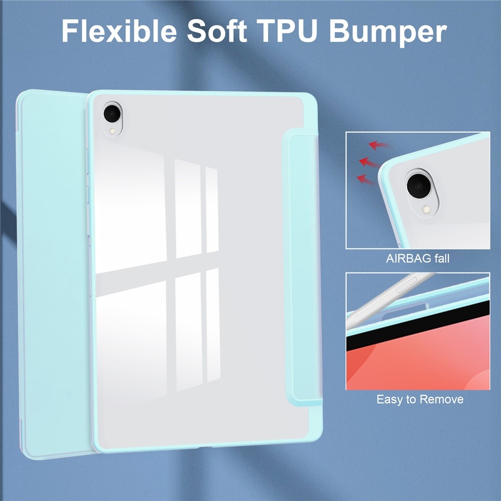 Case chytré zatváracie puzdro v pevným chrbtom na Samsung Galaxy Tab S12+ - svetlomodré