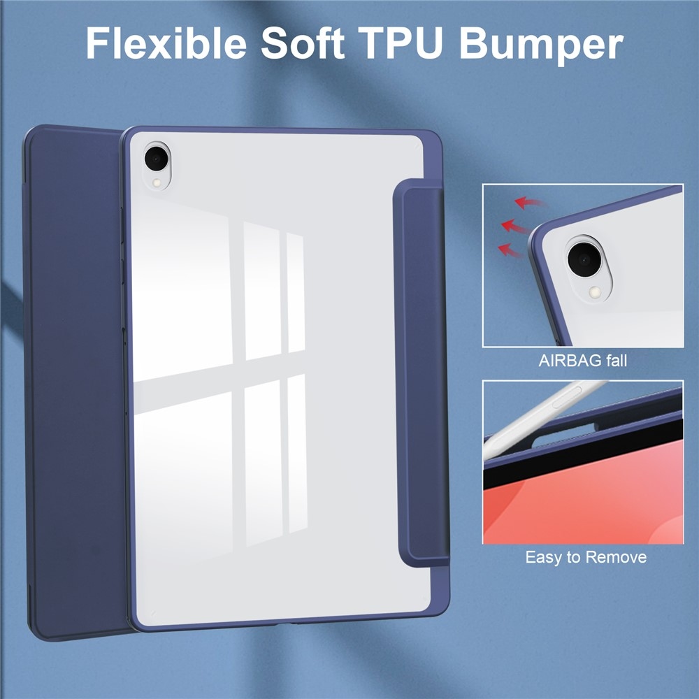 Case chytré zatváracie puzdro v pevným chrbtom na Samsung Galaxy Tab S12+ - tmavomodré
