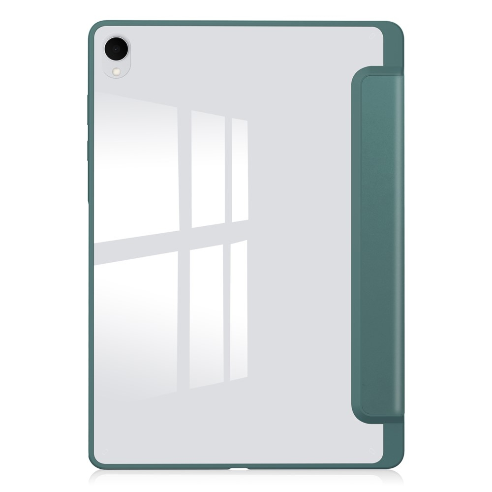 Case chytré zatváracie puzdro v pevným chrbtom na Samsung Galaxy Tab S12+ - zelené