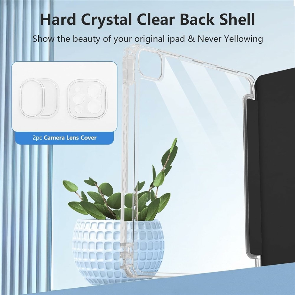 Case chytré zatváracie puzdro v pevným chrbtom na tablet iPad Air 11 (2024)/(2025)/(2026) - čierne