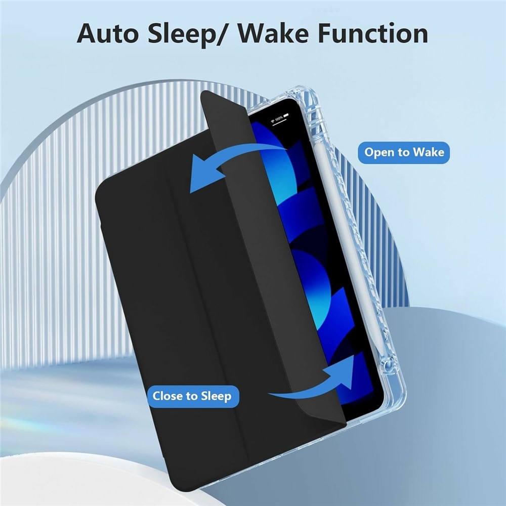 Case chytré zatváracie puzdro v pevným chrbtom na tablet iPad Air 11 (2024)/(2025)/(2026) - čierne