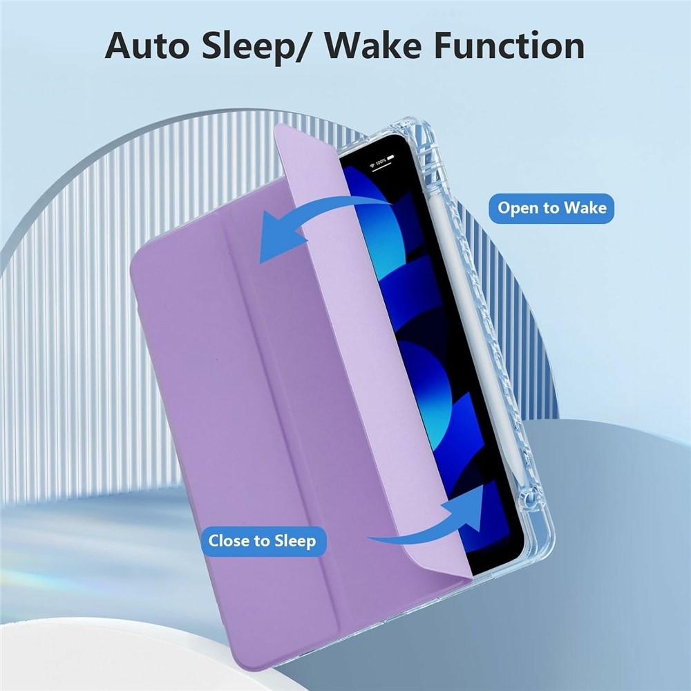 Case chytré zatváracie puzdro v pevným chrbtom na tablet iPad Air 11 (2024)/(2025)/(2026) - fialové