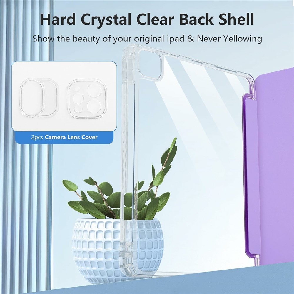 Case chytré zatváracie puzdro v pevným chrbtom na tablet iPad Air 11 (2024)/(2025)/(2026) - fialové