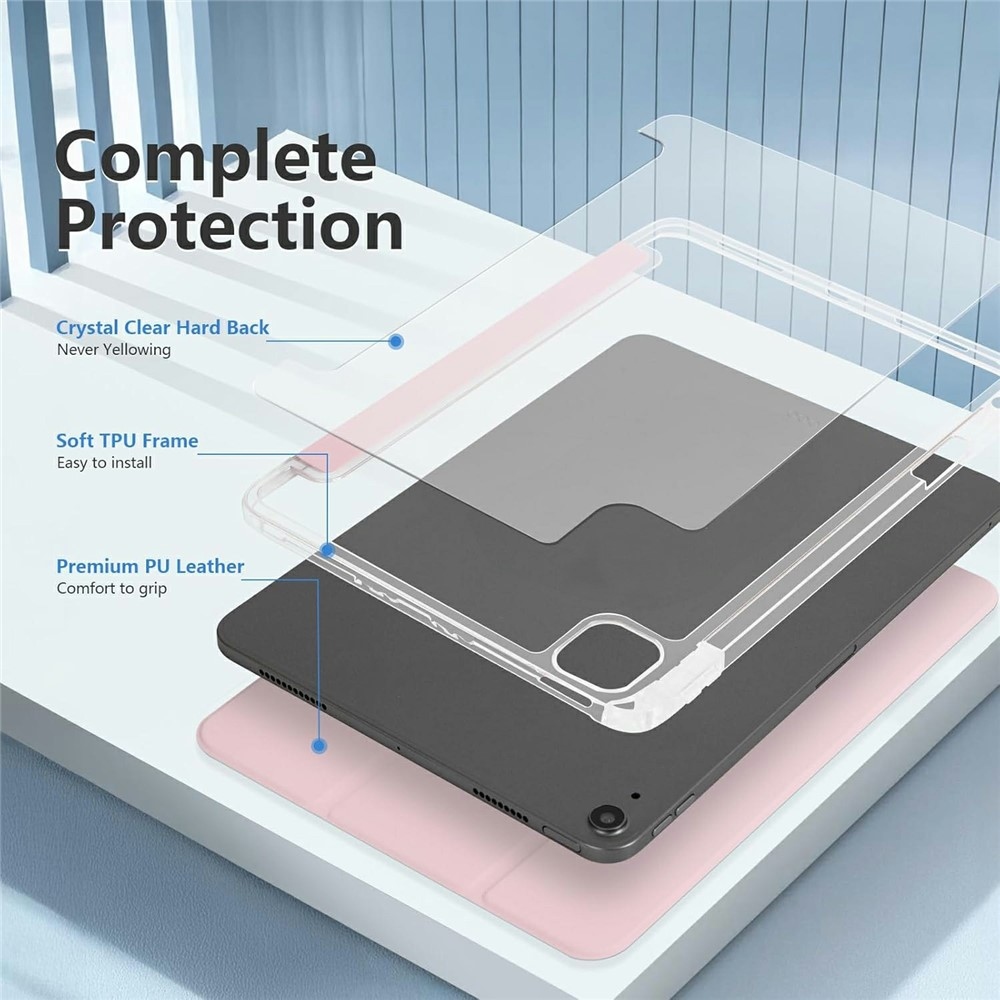 Case chytré zatváracie puzdro v pevným chrbtom na tablet iPad Air 11 (2024)/(2025)/(2026) - ružové