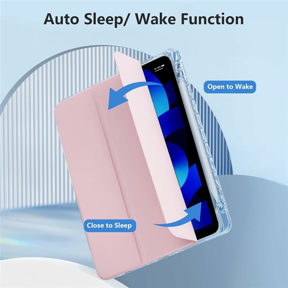 Case chytré zatváracie puzdro v pevným chrbtom na tablet iPad Air 11 (2024)/(2025)/(2026) - ružové