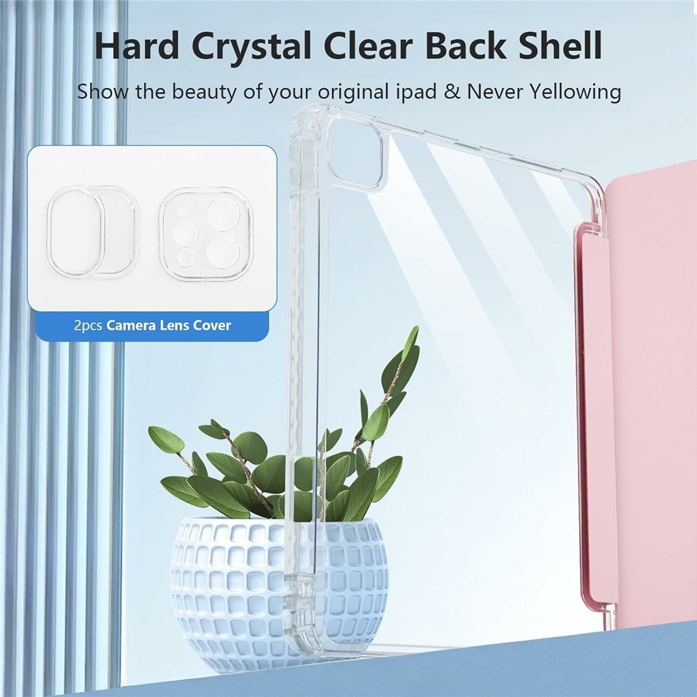 Case chytré zatváracie puzdro v pevným chrbtom na tablet iPad Air 11 (2024)/(2025)/(2026) - ružové