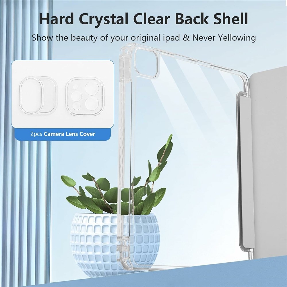 Case chytré zatváracie puzdro v pevným chrbtom na tablet iPad Air 11 (2024)/(2025)/(2026) - šedé