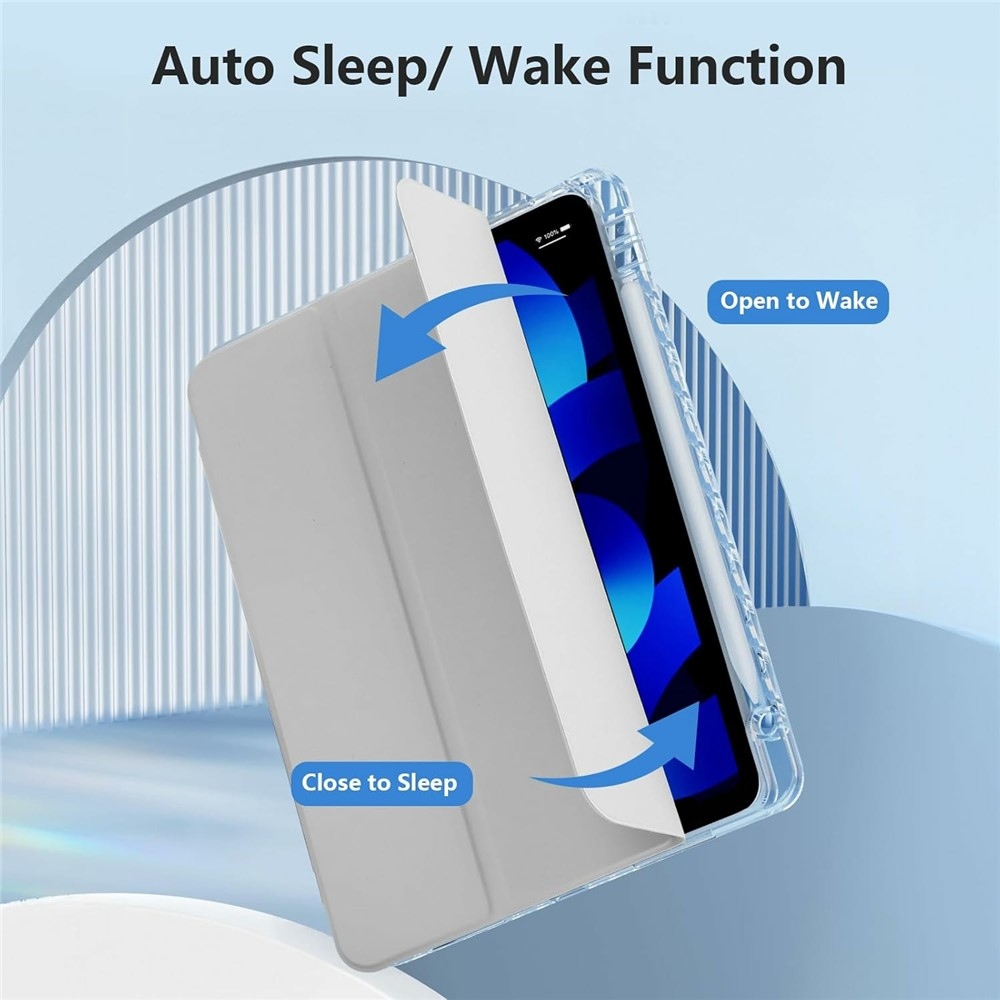 Case chytré zatváracie puzdro v pevným chrbtom na tablet iPad Air 11 (2024)/(2025)/(2026) - šedé