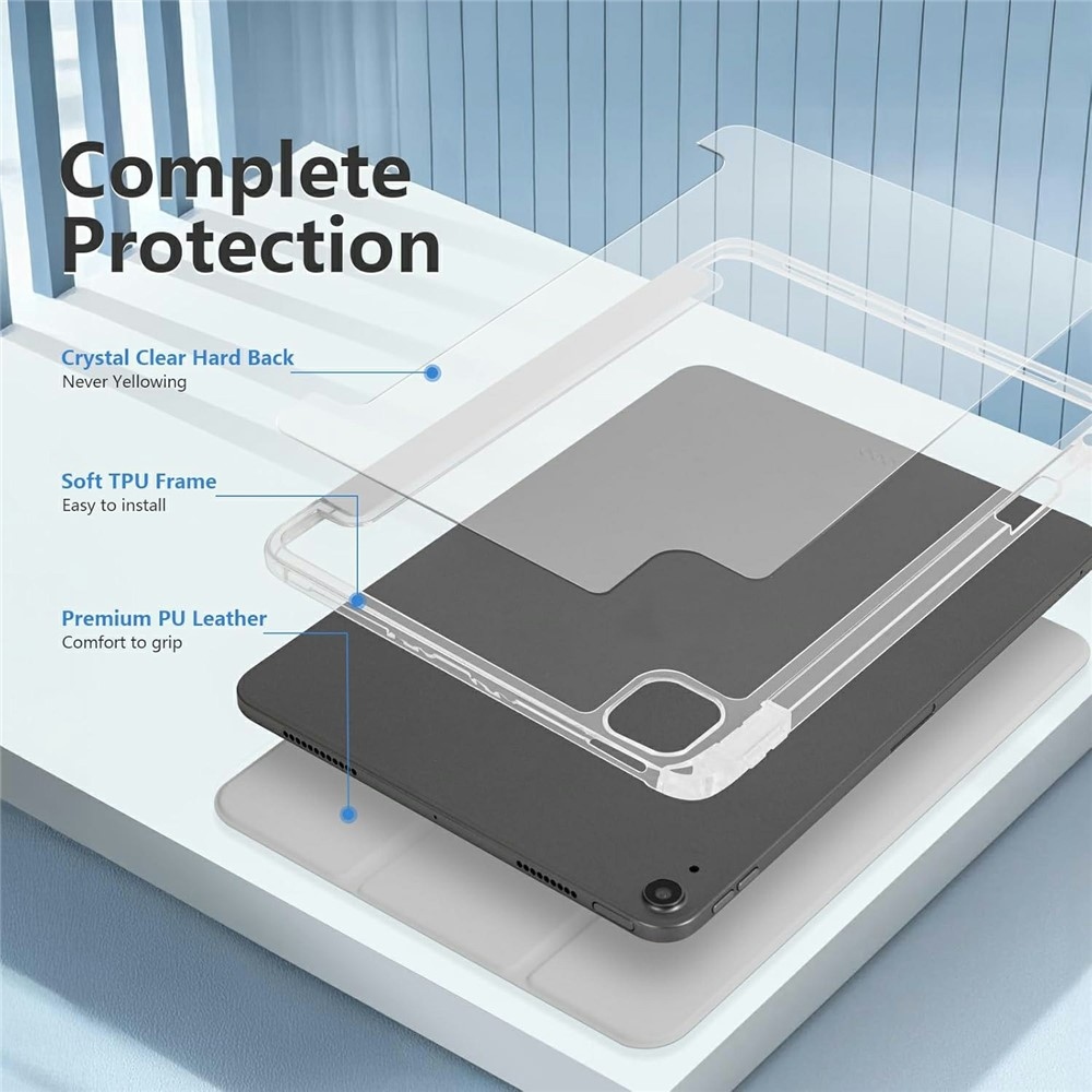 Case chytré zatváracie puzdro v pevným chrbtom na tablet iPad Air 11 (2024)/(2025)/(2026) - šedé