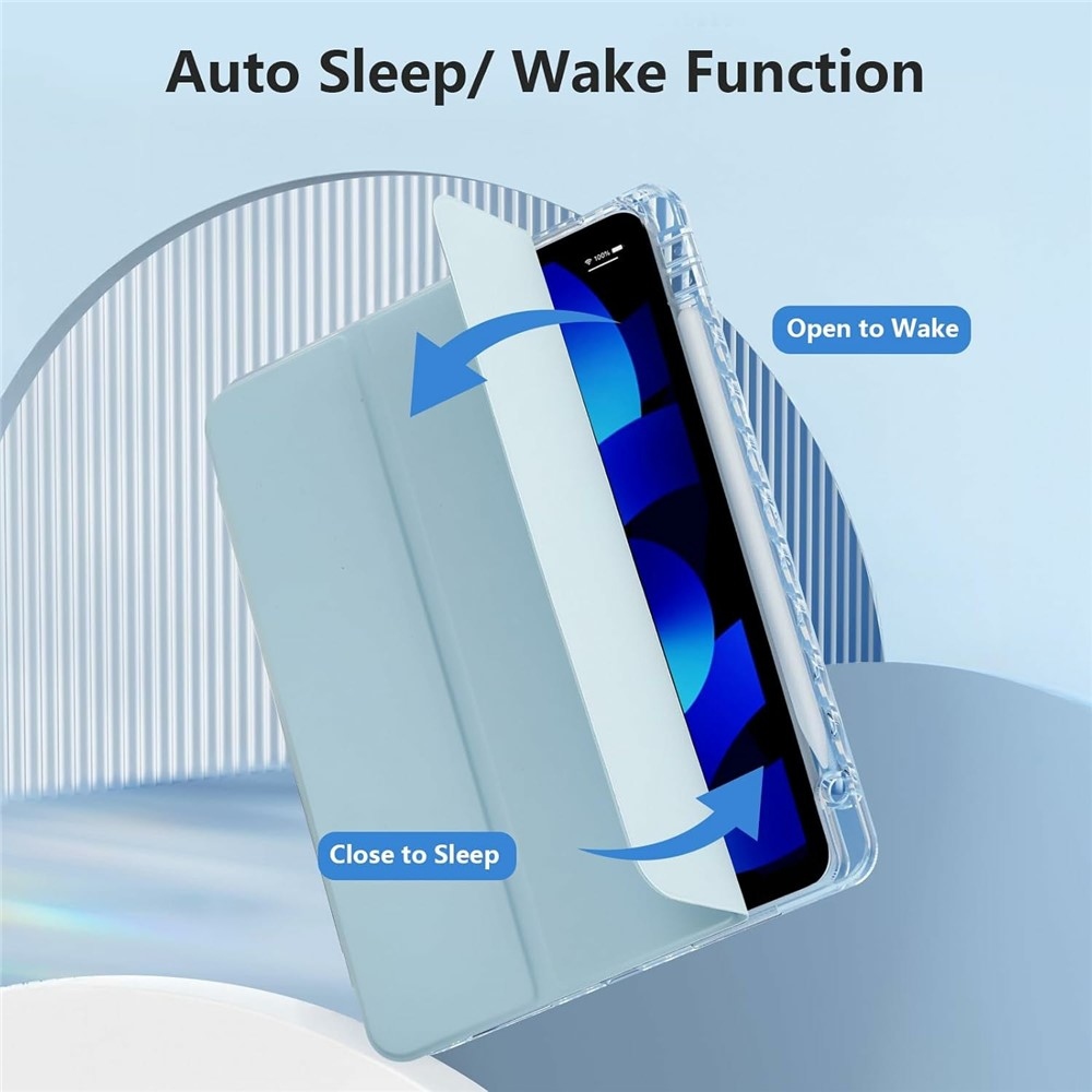 Case chytré zatváracie puzdro v pevným chrbtom na tablet iPad Air 11 (2024)/(2025)/(2026) - svetlomodré