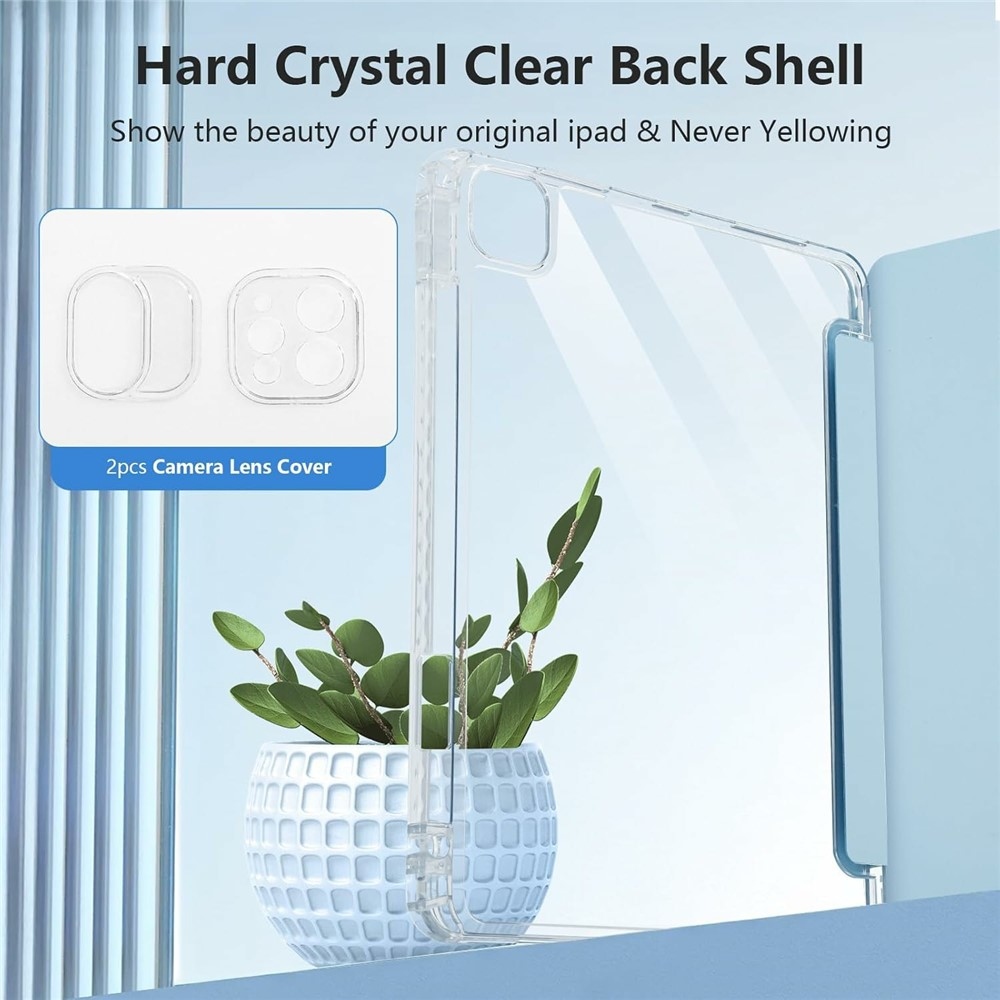 Case chytré zatváracie puzdro v pevným chrbtom na tablet iPad Air 11 (2024)/(2025)/(2026) - svetlomodré