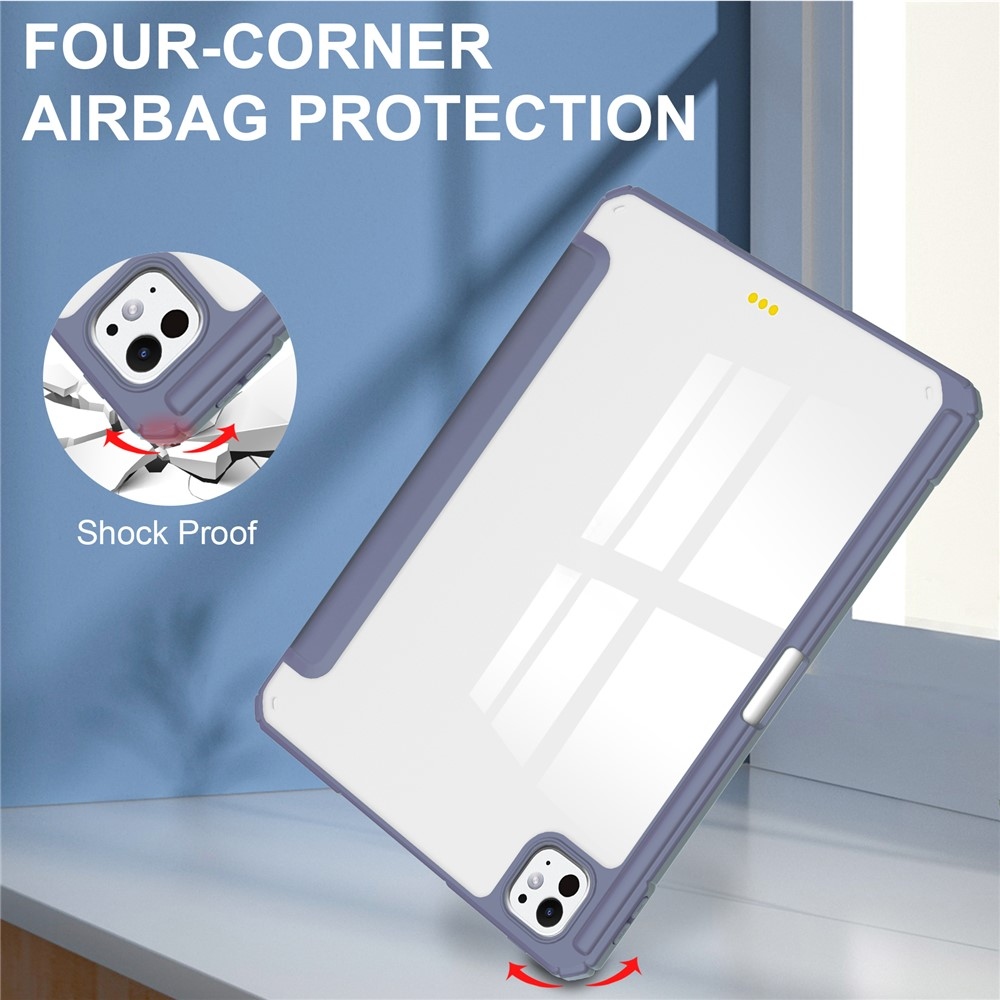 Case chytré zatváracie puzdro v pevným chrbtom na tablet iPad Pro 11 (2024)/(2025) - fialové