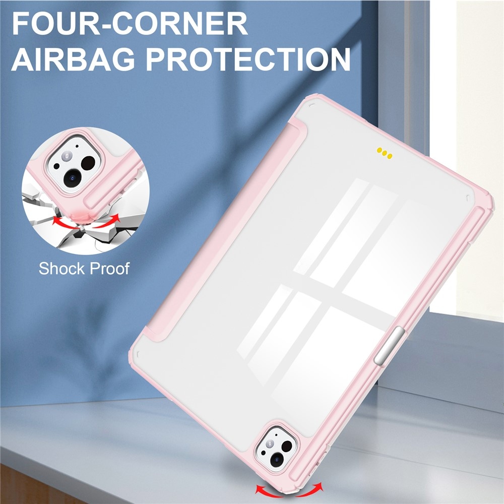 Case chytré zatváracie puzdro v pevným chrbtom na tablet iPad Pro 11 (2024)/(2025) - ružové