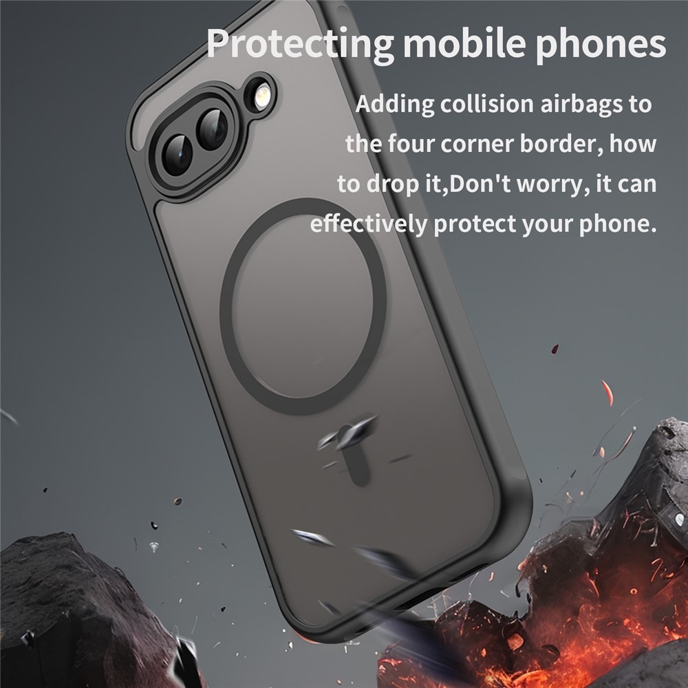 Case matný gélový obal s MagSafe na Google Pixel 10a - čierny