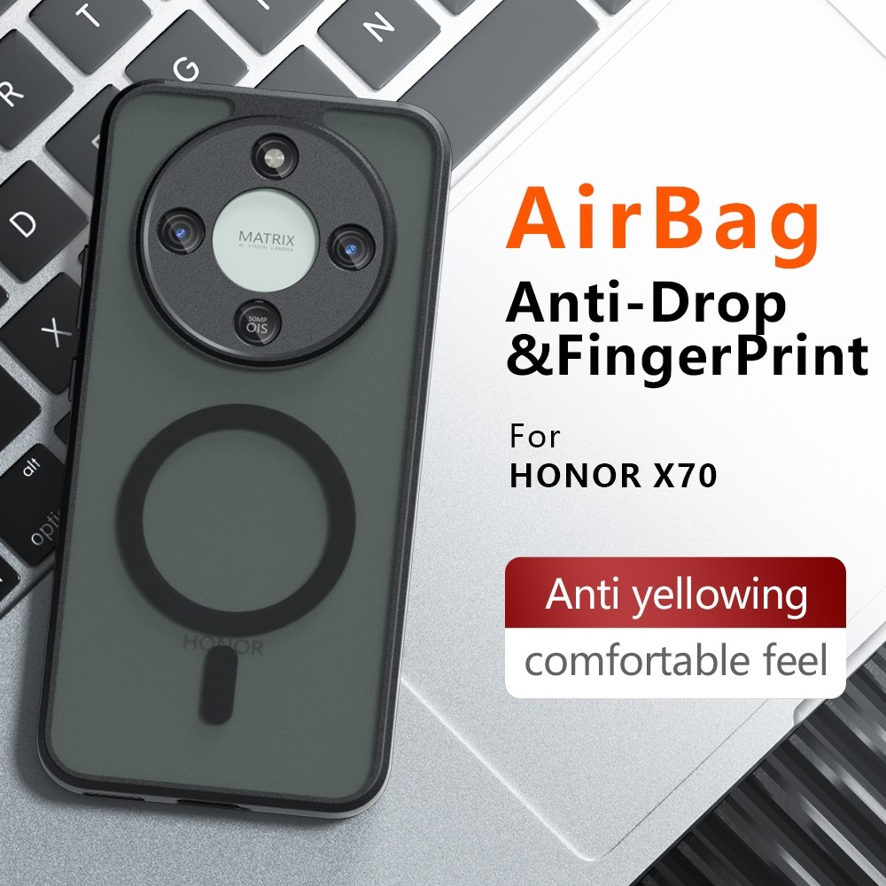 Case matný gélový obal s MagSafe na Honor Magic 8 Lite 5G - čierny