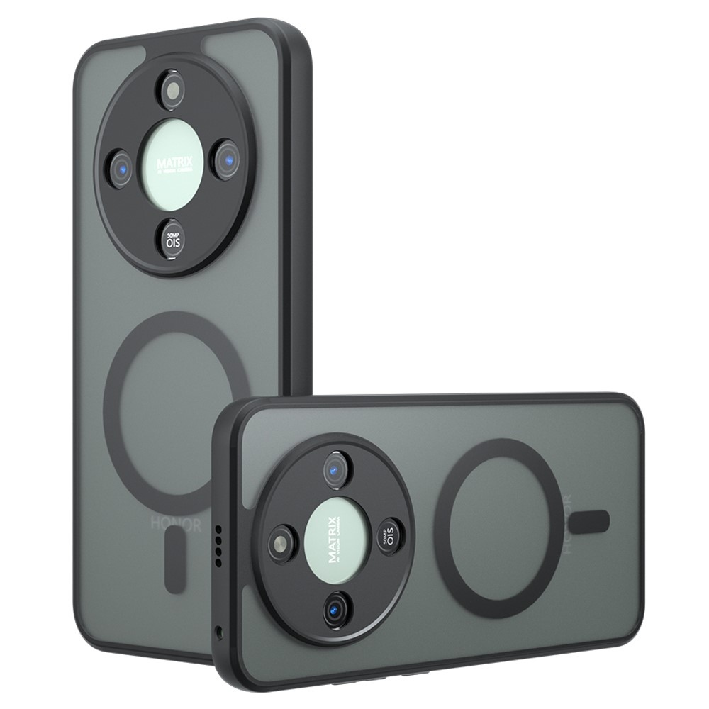 Case matný gélový obal s MagSafe na Honor Magic 8 Lite 5G - čierny
