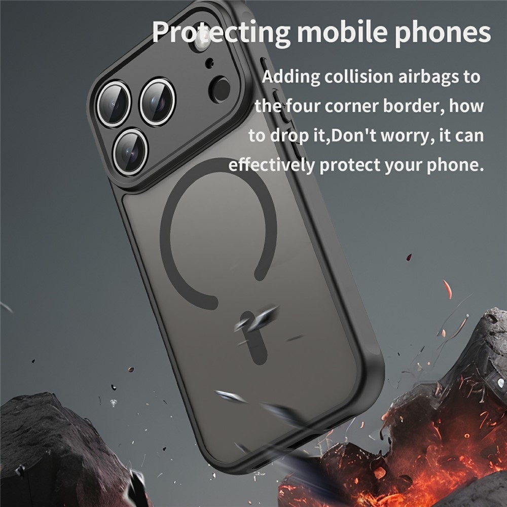 Case matný gélový obal s MagSafe na iPhone 18 Pro Max/17 Pro Max - čierny