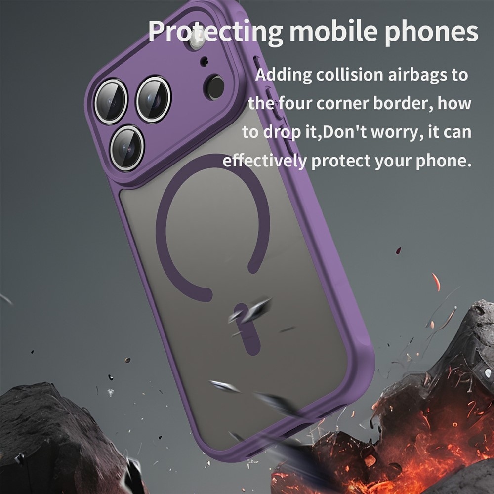 Case matný gélový obal s MagSafe na iPhone 18 Pro Max/17 Pro Max - fialový
