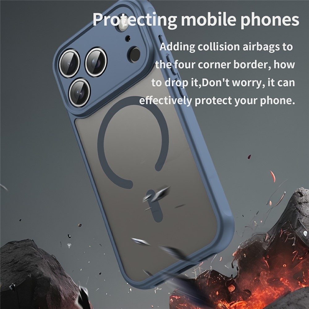 Case matný gélový obal s MagSafe na iPhone 18 Pro Max/17 Pro Max - modrý