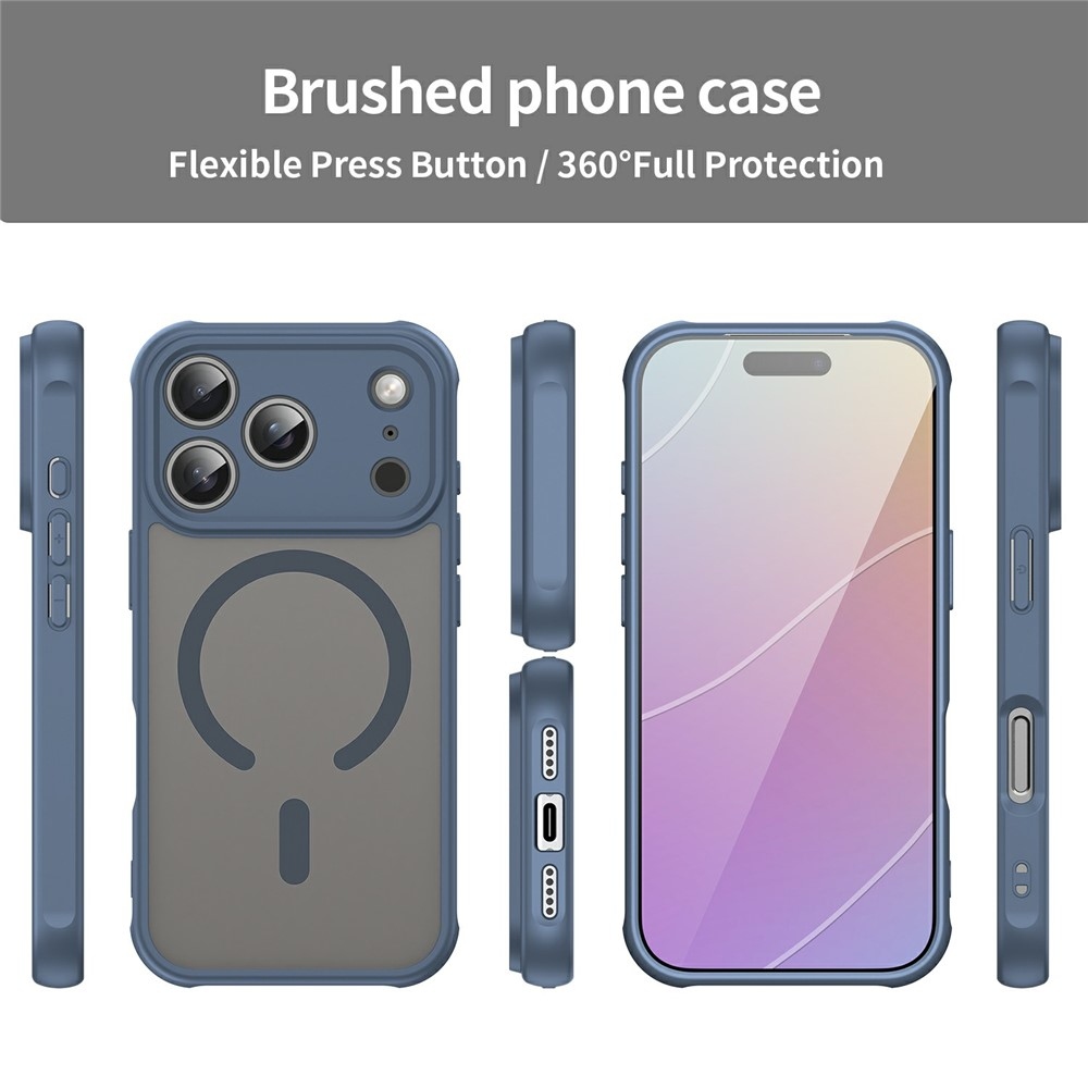 Case matný gélový obal s MagSafe na iPhone 18 Pro Max/17 Pro Max - modrý