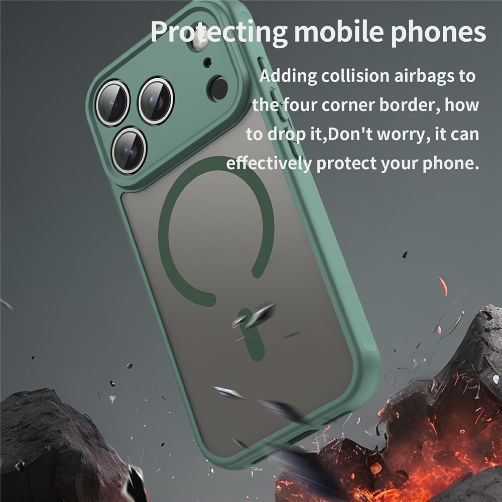 Case matný gélový obal s MagSafe na iPhone 18 Pro Max/17 Pro Max - zelený