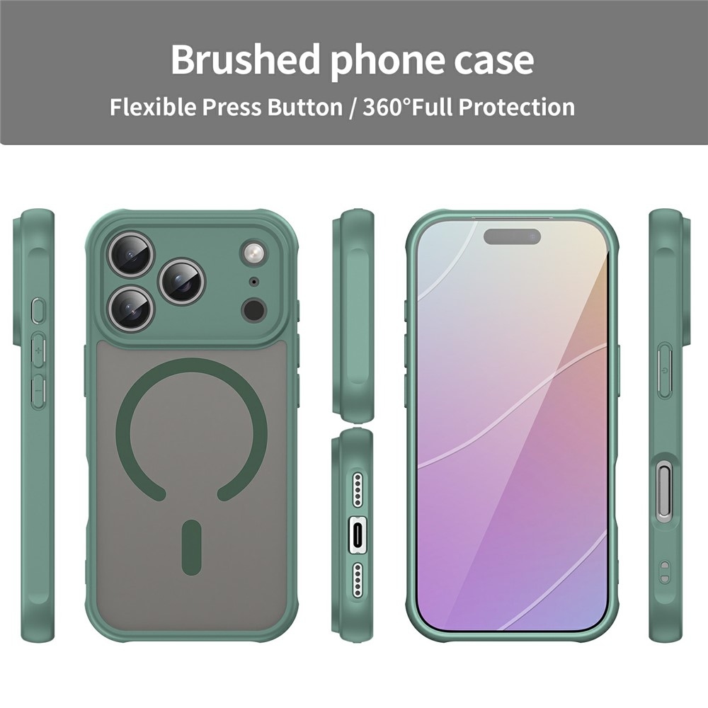 Case matný gélový obal s MagSafe na iPhone 18 Pro Max/17 Pro Max - zelený