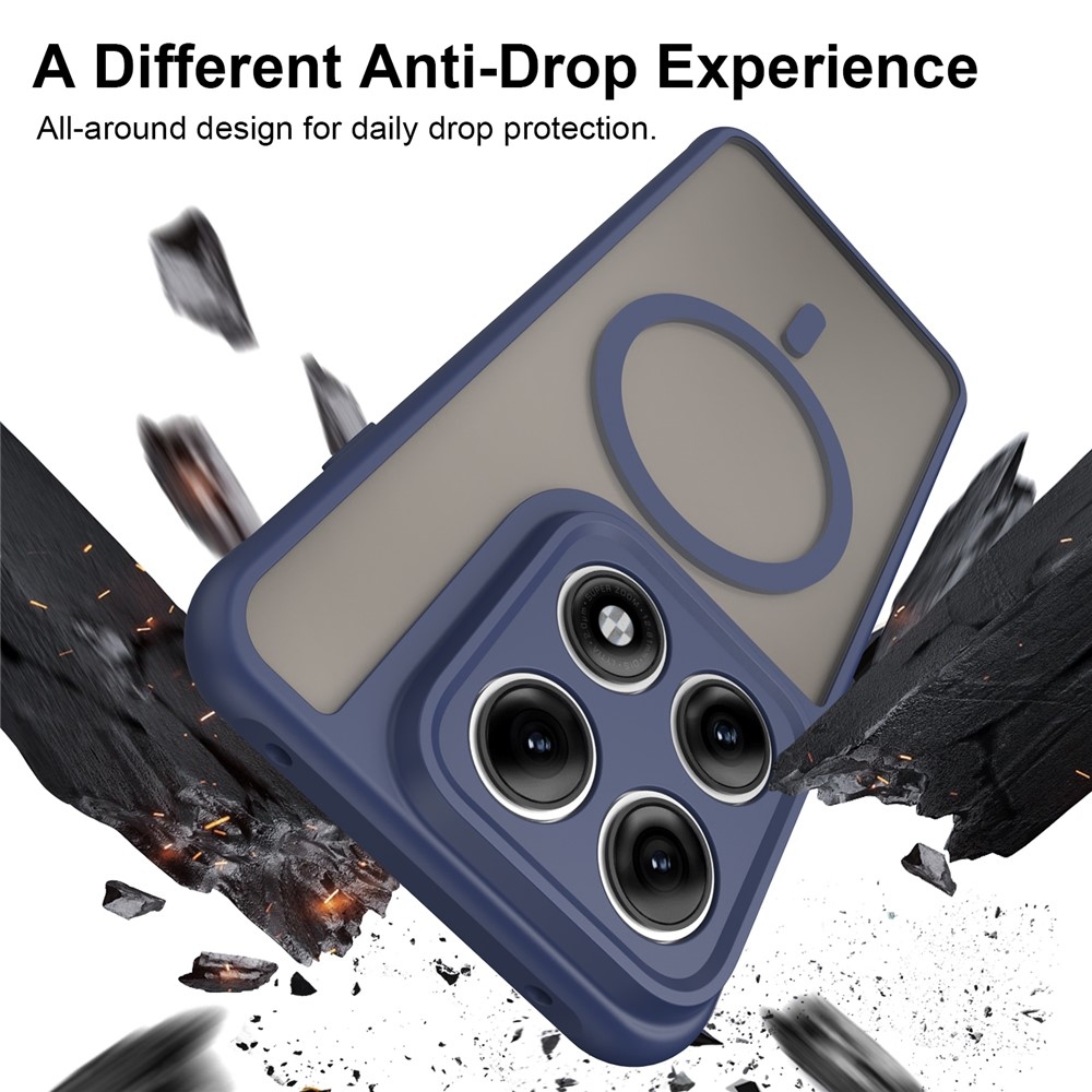 Case matný gélový obal s MagSafe na Motorola Edge 70 Pro 5G - modrý