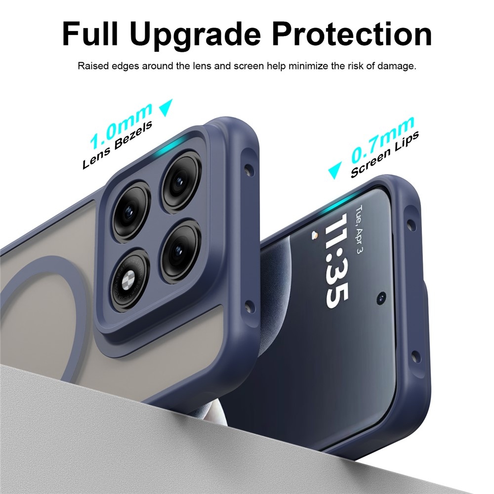 Case matný gélový obal s MagSafe na Motorola Edge 70 Pro 5G - modrý