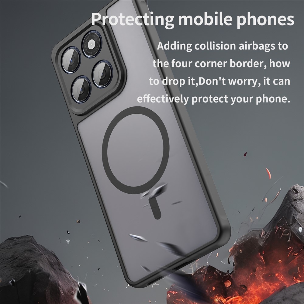 Case matný gélový obal s MagSafe na Motorola Moto G57 Power 5G - čierny
