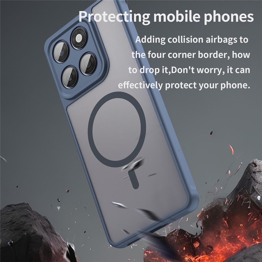 Case matný gélový obal s MagSafe na Motorola Moto G57 Power 5G - modrý