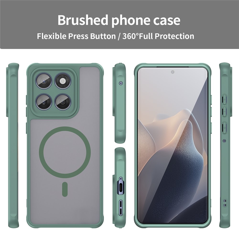 Case matný gélový obal s MagSafe na Motorola Moto G57 Power 5G - zelený
