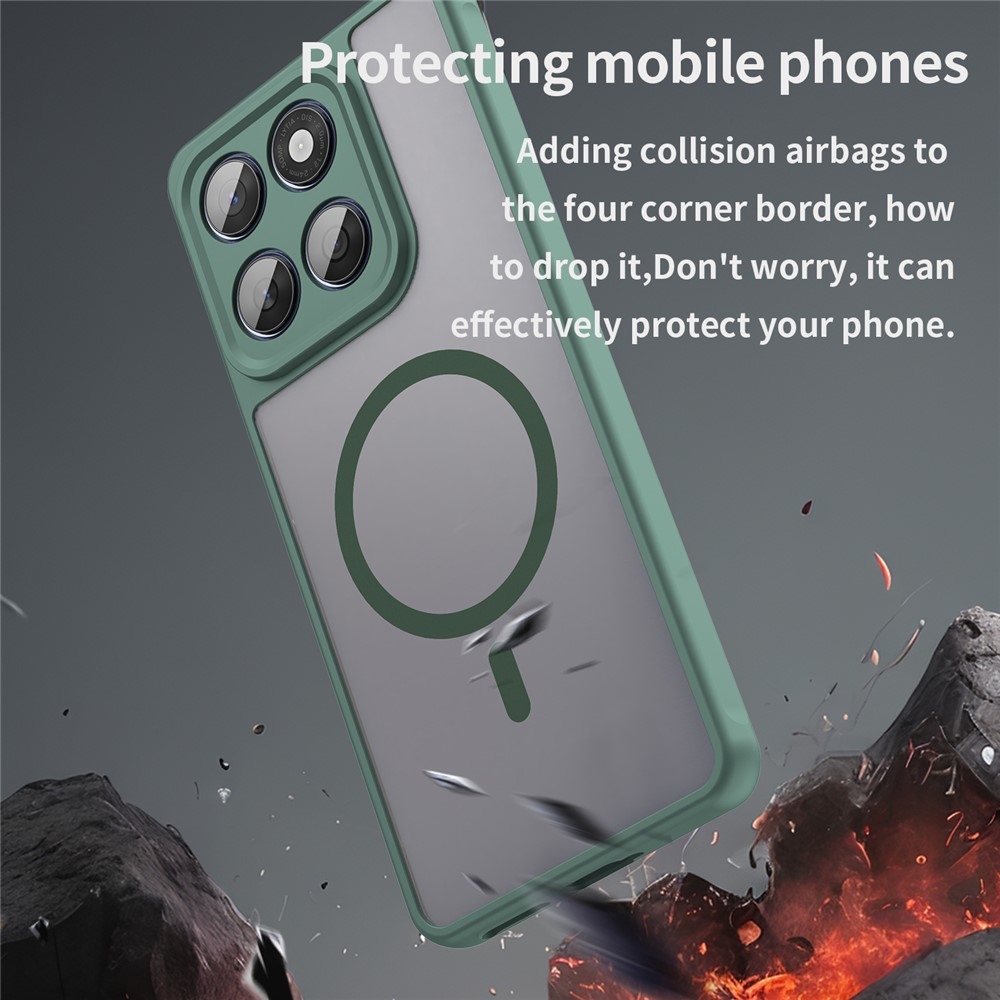 Case matný gélový obal s MagSafe na Motorola Moto G57 Power 5G - zelený