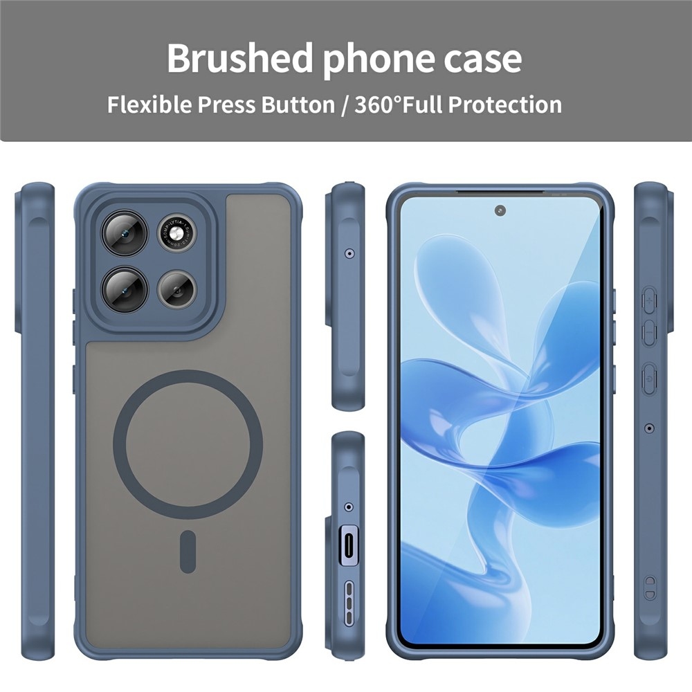 Case matný gélový obal s MagSafe na Motorola Moto G86 Power 5G - modrý