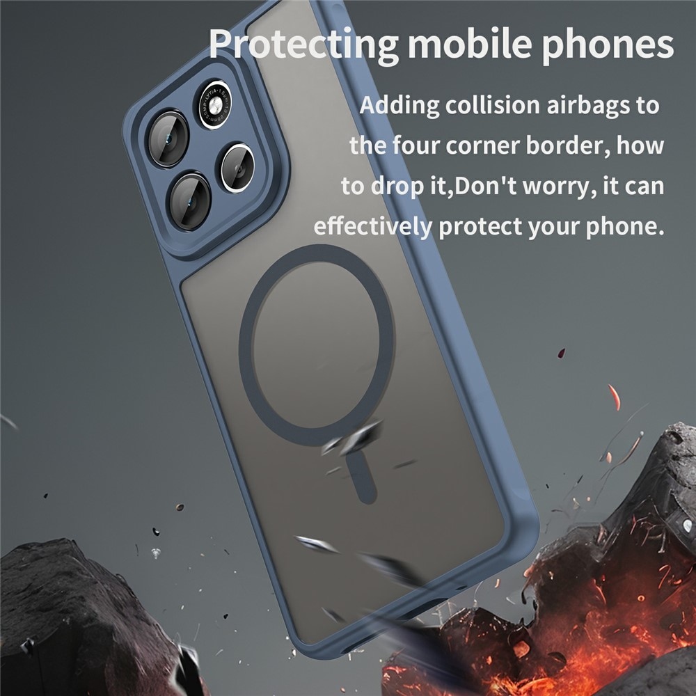 Case matný gélový obal s MagSafe na Motorola Moto G86 Power 5G - modrý