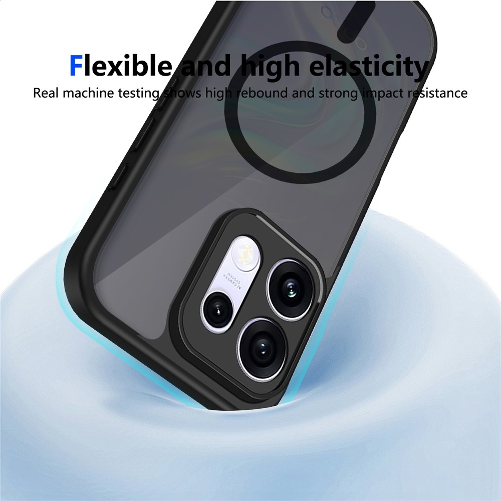 Case matný gélový obal s MagSafe na Oppo Reno 16 Pro 5G/Oppo Reno 16 5G - čierny