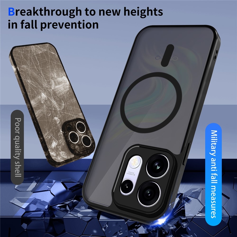 Case matný gélový obal s MagSafe na Oppo Reno 16 Pro 5G/Oppo Reno 16 5G - čierny