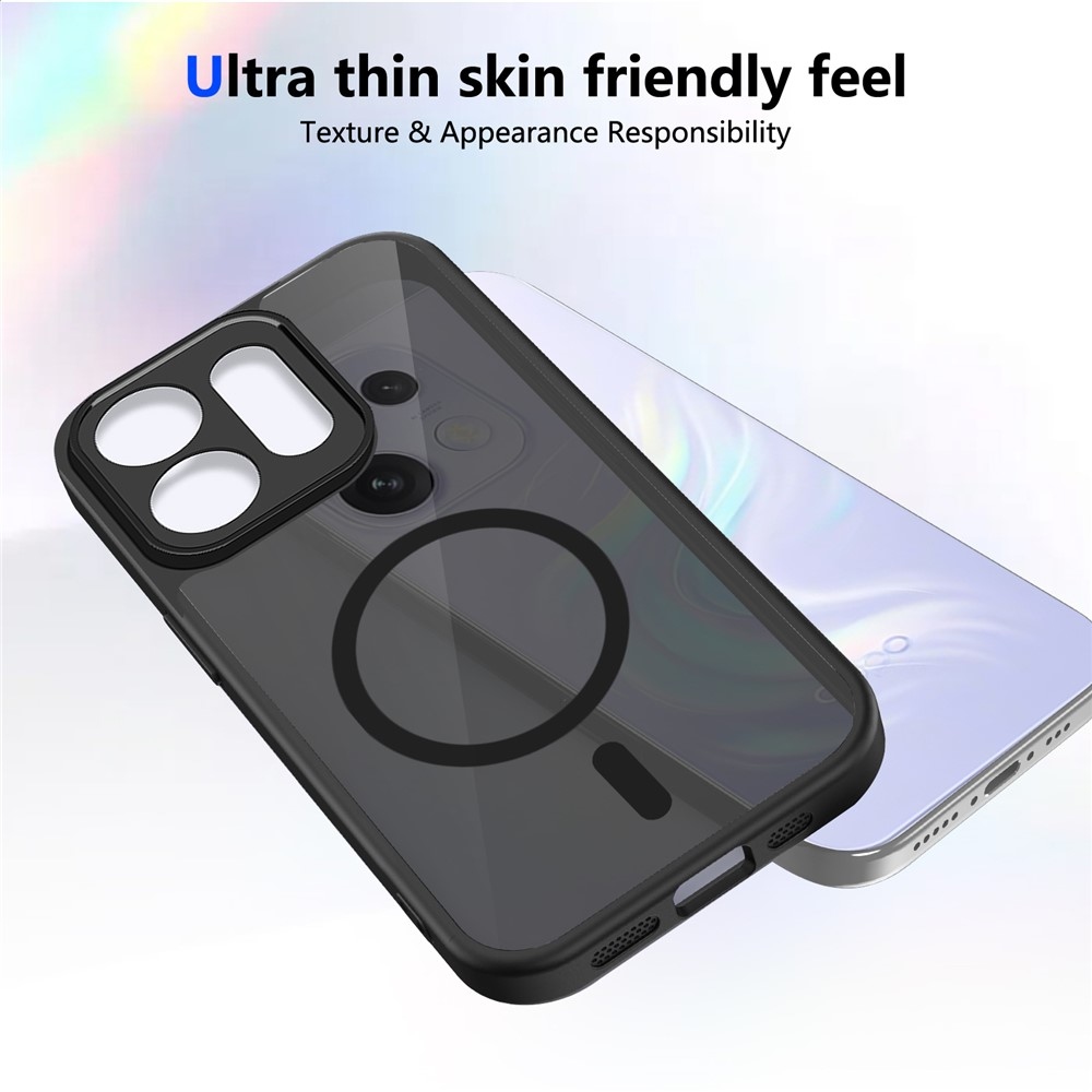 Case matný gélový obal s MagSafe na Oppo Reno 16 Pro 5G/Oppo Reno 16 5G - čierny