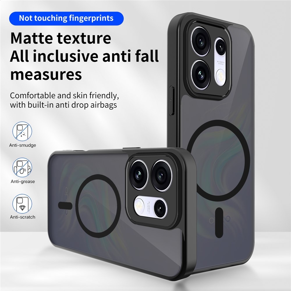 Case matný gélový obal s MagSafe na Oppo Reno 16 Pro 5G/Oppo Reno 16 5G - čierny