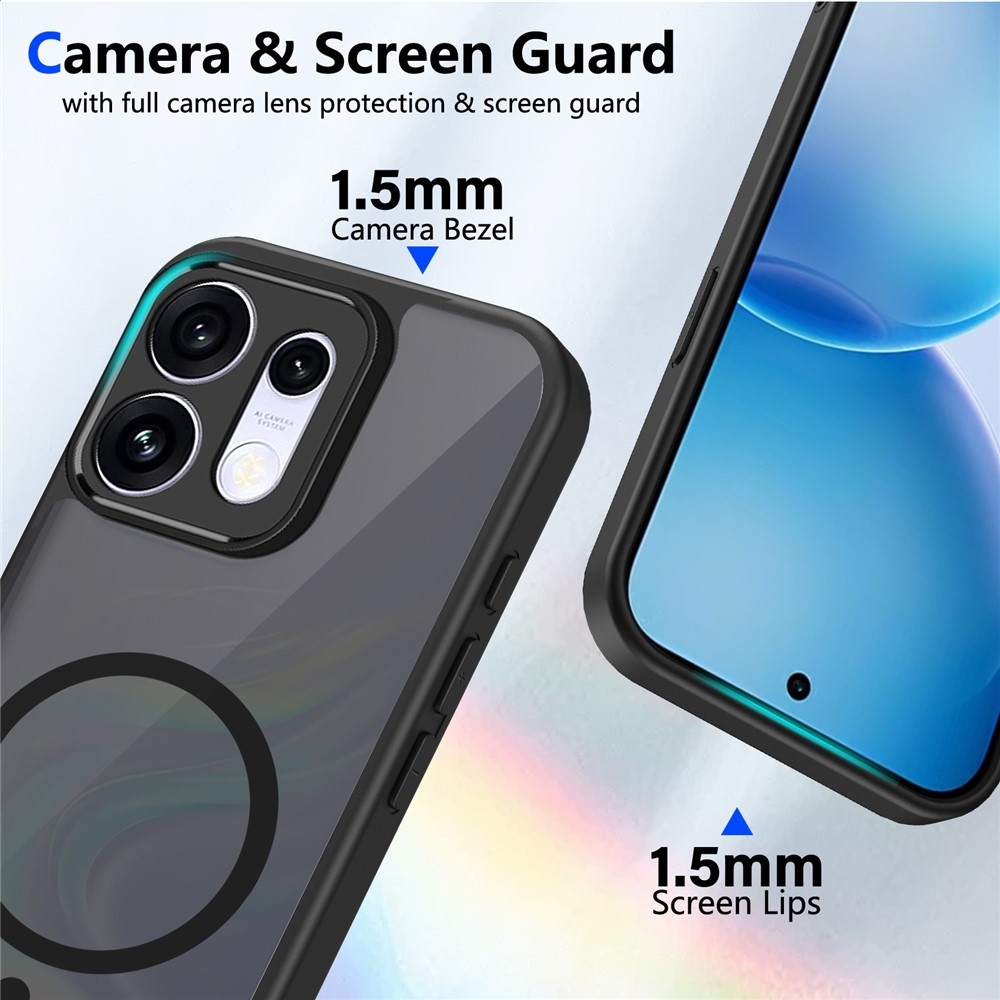 Case matný gélový obal s MagSafe na Oppo Reno 16 Pro 5G/Oppo Reno 16 5G - čierny