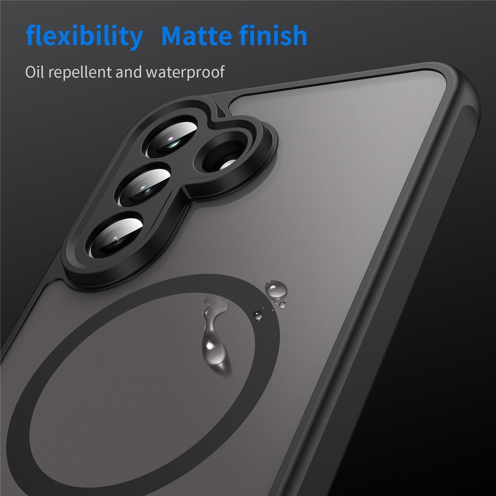 Case matný gélový obal s MagSafe na Samsung Galaxy A37 5G - čierny